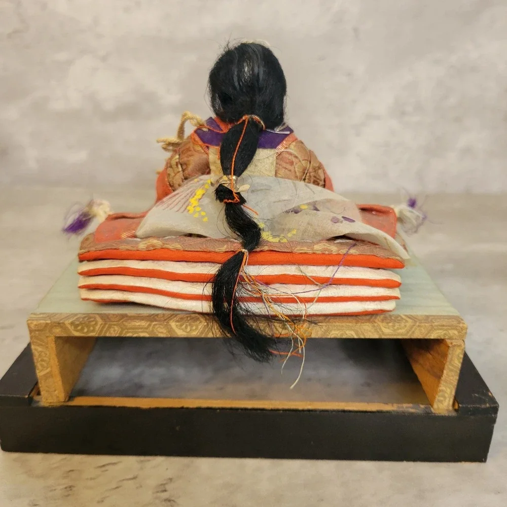 Vintage Japanese‎ Hina Doll Figurine Display Case Antique Decoration